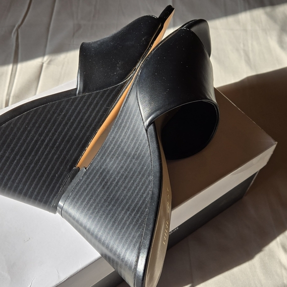 Nine West Black Open-Toe Wedges - Picture 6 of 7